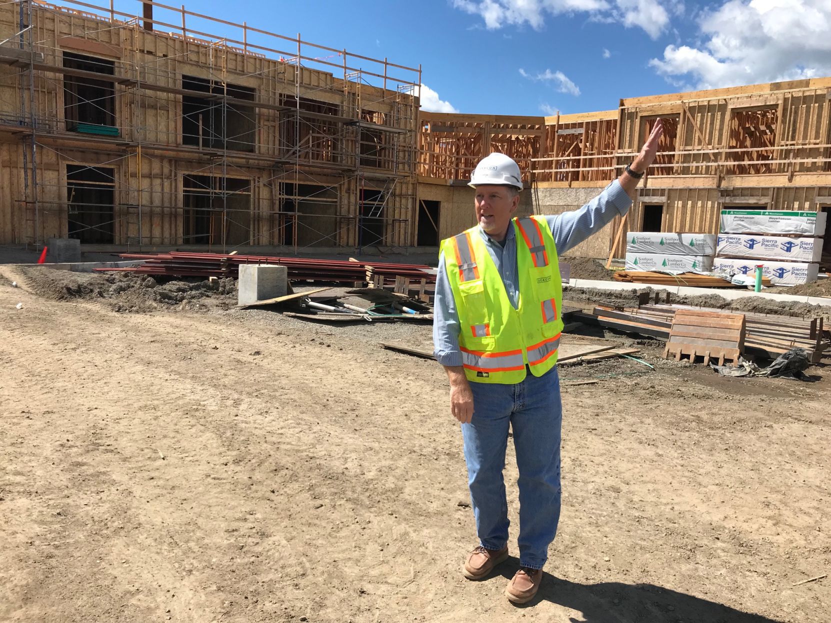 Bryan Holt of Deacon Construction at the site of the future Watermark at Napa Valley senior living community.
